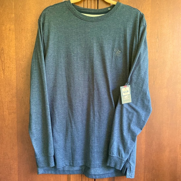 NWT Beverly Hills Polo Club Long Sleeve Faux Denim Cotton Blend Tee Shir… - Picture 1 of 6